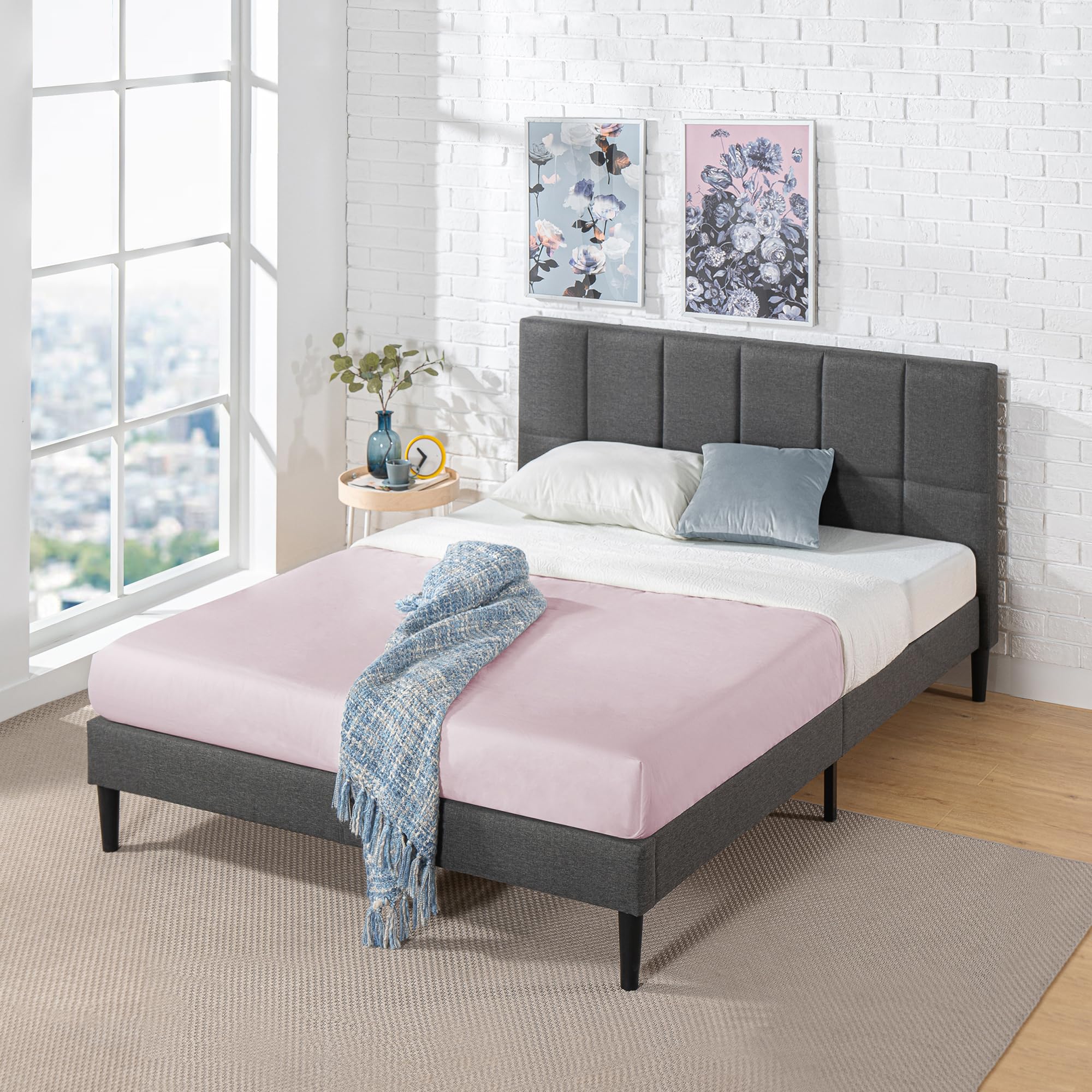Amazon.co.jp: ZINUS Lottie ベッドフレーム ファブリック シングル